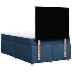 Vidaxl Box spring postelja z vzmetnico modra 120x190 cm blago