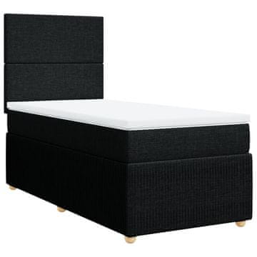 Vidaxl Box spring postelja z vzmetnico črna 80x200 cm blago