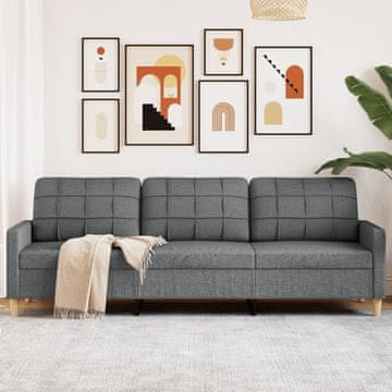 Vidaxl vidaXL Trosed Temno siv 210 cm Oblazinjenje iz blaga