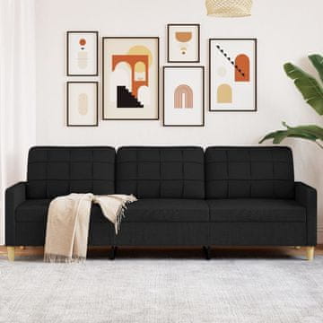 Vidaxl vidaXL Trosed, črn, 210 cm, oblazinjen s tkanino