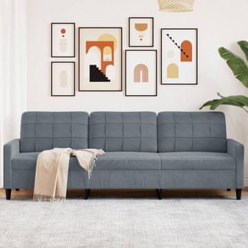 Vidaxl vidaXL Trosed Temno siv 210 cm oblazinjen z žametom