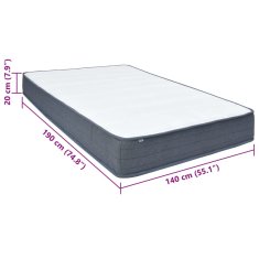 Vidaxl Box spring vzmetnica 190x140x20 cm srednje mehka blago