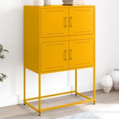 Vidaxl Komoda gorčično rumena 68,5x38,5x107 cm jeklo