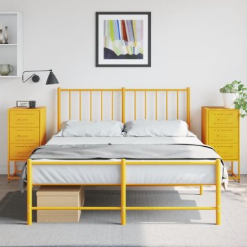 Vidaxl vidaXL Nočne omarice, komplet 2, gorčična, 36x39x78 cm, jeklo