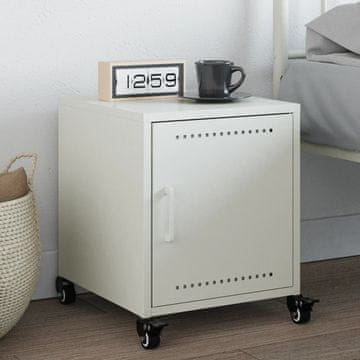 Vidaxl vidaXL Nočna omarica bela 36x39x43,5 cm jeklo