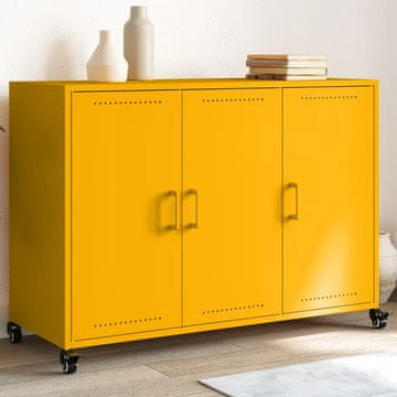 Vidaxl vidaXL Omarica gorčično rumena 100,5x39x72 cm jeklo