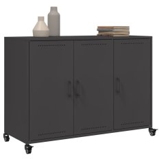 Vidaxl Komoda črna 100,5x39x72 cm jeklo