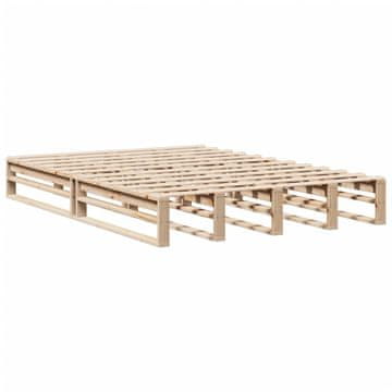 Vidaxl Posteljni okvir brez vzmetnice 150x200 cm trdna borovina