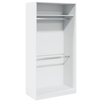 Vidaxl Garderobna omara bela 100x50x200 cm iverna plošča