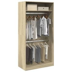 shumee vidaXL Garderobna omara sonoma hrast 100x50x200 cm iverna plošča