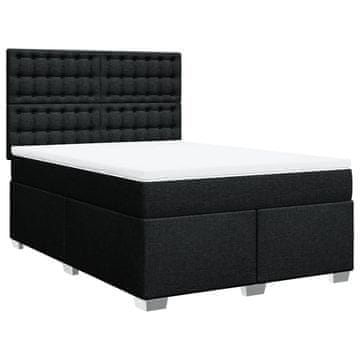 Vidaxl Box spring postelja z vzmetnico črna 140x200 cm blago