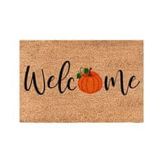 Netscroll Predpražnik Welcome, predpražnik s podobo buče in napisom dobrodošlice, odtenek naravne barve v jesenskih barvnih tonih, 60x40cm, FallMat