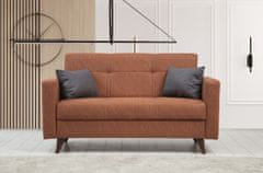 Atelier Del Sofa Raztegljiv kavč z dvema sedežema, Polya - Rdeča ploščica