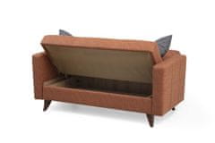 Atelier Del Sofa Raztegljiv kavč z dvema sedežema, Polya - Rdeča ploščica