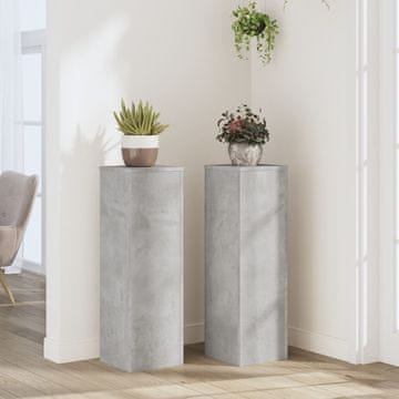 Vidaxl vidaXL Stojala za rastline, 2 kosa, betonsko siva, 25 x 25 x 80 cm