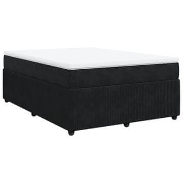 Vidaxl Box spring postelja z vzmetnico črna 160x200 cm žamet