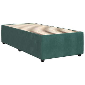 Vidaxl Posteljni okvir brez vzmetnice temno zelen 90x200 cm žamet