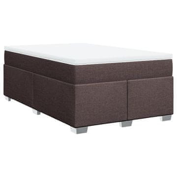 Vidaxl Box spring postelja z vzmetnico temno rjav 120x200 cm blago