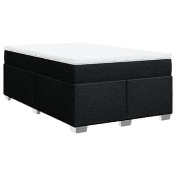 Vidaxl Box spring postelja z vzmetnico črn 120x200 cm blago