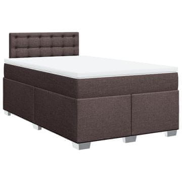 Vidaxl Box spring postelja z vzmetnico temno rjava 120x190 cm blago