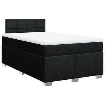 Vidaxl Box spring postelja z vzmetnico črna 120x190 cm blago