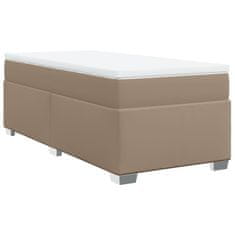 Vidaxl Box spring postelja z vzmetnico kapučino 100x200cm umetno usnje
