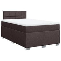 Vidaxl Box spring postelja z vzmetnico temno rjav 120x200 cm blago