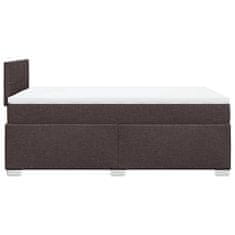 Vidaxl Box spring postelja z vzmetnico temno rjav 120x200 cm blago