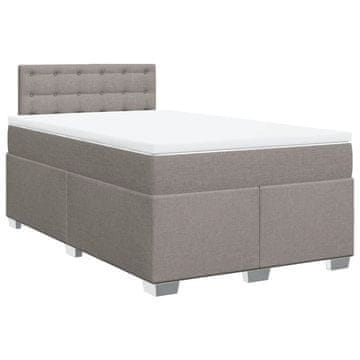 Vidaxl Box spring postelja z vzmetnico taupe 120x200 cm blago
