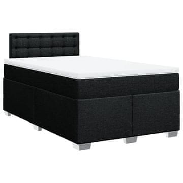 Vidaxl Box spring postelja z vzmetnico črn 120x200 cm blago
