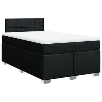 Vidaxl Box spring postelja z vzmetnico črn 120x200 cm blago