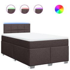 Vidaxl Box spring postelja z vzmetnico temno rjav 120x200 cm blago