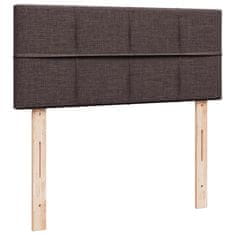 Vidaxl Box spring postelja z vzmetnico temno rjav 120x200 cm blago