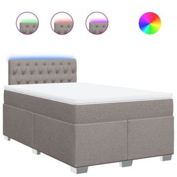 Vidaxl Box spring postelja z vzmetnico taupe 120x200 cm blago