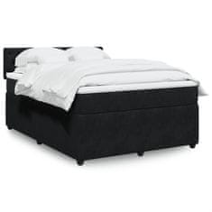 Vidaxl Box spring postelja z vzmetnico črna 160x200 cm žamet