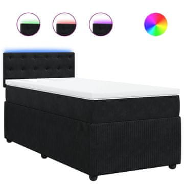 Vidaxl Box spring postelja z vzmetnico črna 100x200 cm žamet