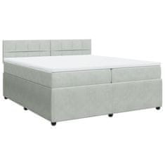 Vidaxl Box spring postelja z vzmetnico svetlo siva 200x200 cm žamet