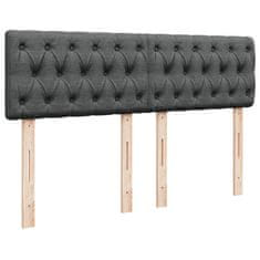 Vidaxl Box spring postelja z vzmetnico temno siva 160x200 cm blago