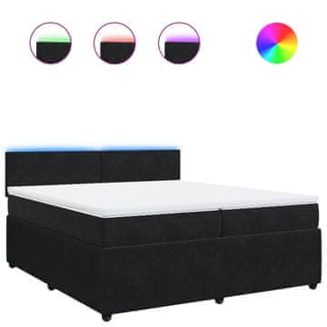 Vidaxl Box spring postelja z vzmetnico črna 200x200 cm žamet