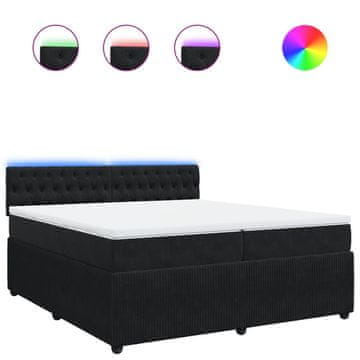 Vidaxl Box spring postelja z vzmetnico črna 200x200 cm žamet