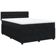 Vidaxl Box spring postelja z vzmetnico črna 160x200 cm žamet