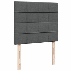 Vidaxl Box spring postelja z vzmetnico temno siva 120x190 cm blago