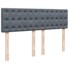 Vidaxl Box spring postelja z vzmetnico temno siva 160x200 cm žamet