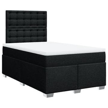 Vidaxl Box spring postelja z vzmetnico črn 120x200 cm blago