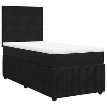 Vidaxl Box spring postelja z vzmetnico črn 90x190 cm žamet