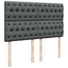 Vidaxl Box spring posteljni z vzmetnico temno siv 140x190 cm blago