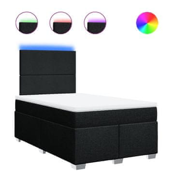 Vidaxl Box spring postelja z vzmetnico črna 120x190 cm blago