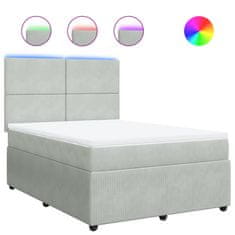 Vidaxl Box spring postelja z vzmetnico svetlo siva 160x200 cm žamet