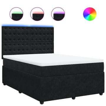 Vidaxl Box spring postelja z vzmetnico črna 160x200 cm žamet