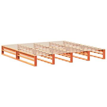 Vidaxl Posteljni okvir brez vzmetnice vošč. rjav 180x200 cm borovina